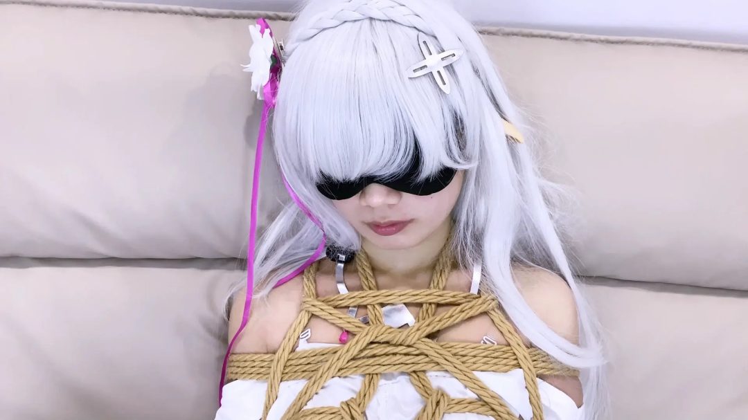 【嗷大喵】-《路崽子历险记》-艾米莉亚cos,日式紧缚,胸缚,龟缚甲,蟹缚折腿捆连接上身,m开腿,尾巴（坐着了）,丝巾堵嘴,胶布封嘴,放置挣扎等等-7