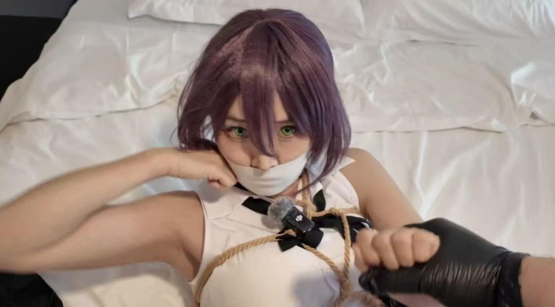 【Chrisgag cosplay系列】蕾塞遭遇入室捆绑 胶带封嘴麻绳紧缚m腿驷马-4