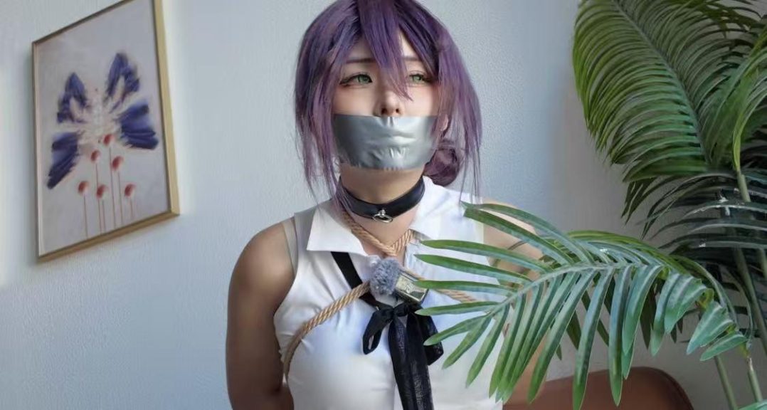【Chrisgag cosplay系列】蕾塞遭遇入室捆绑 胶带封嘴麻绳紧缚m腿驷马-1