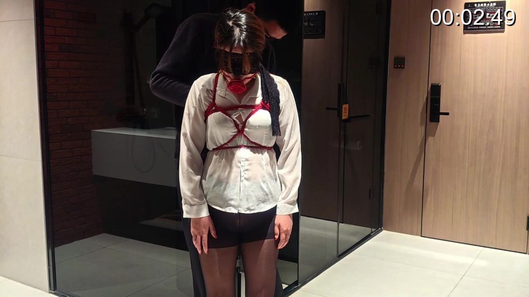 透视装 红绳捆绑 玫瑰口塞-4