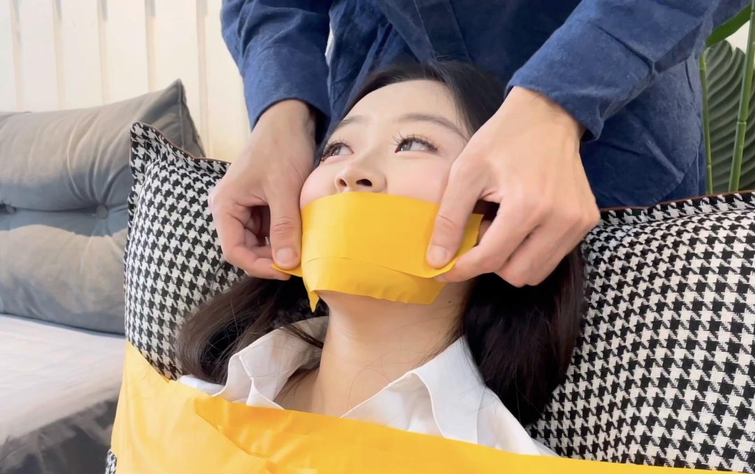 【缚艺录】【小困】黄色胶带与黑丝-3