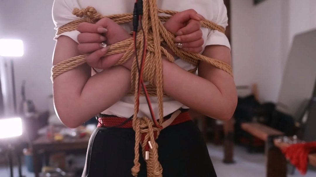 路由工作室：文慧电击三部曲第二部 高跟跑步机超大口球强制电击-9