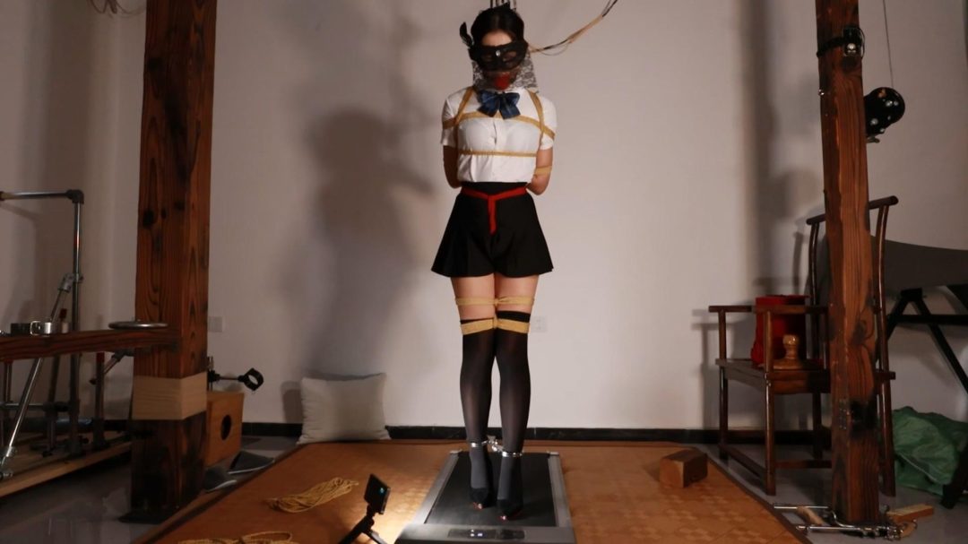 路由工作室：文慧电击三部曲第二部 高跟跑步机超大口球强制电击-5