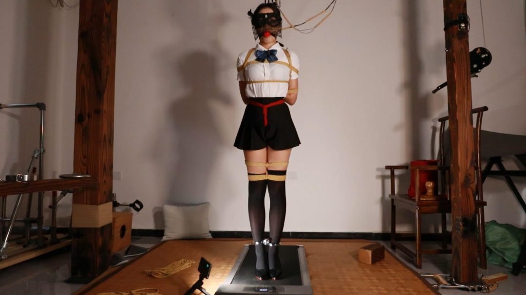 路由工作室：文慧电击三部曲第二部 高跟跑步机超大口球强制电击-4