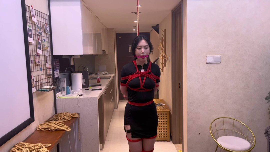 新模紧缚站立口球堵嘴-5