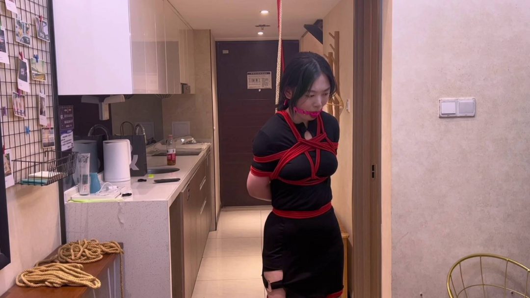 新模紧缚站立口球堵嘴-6