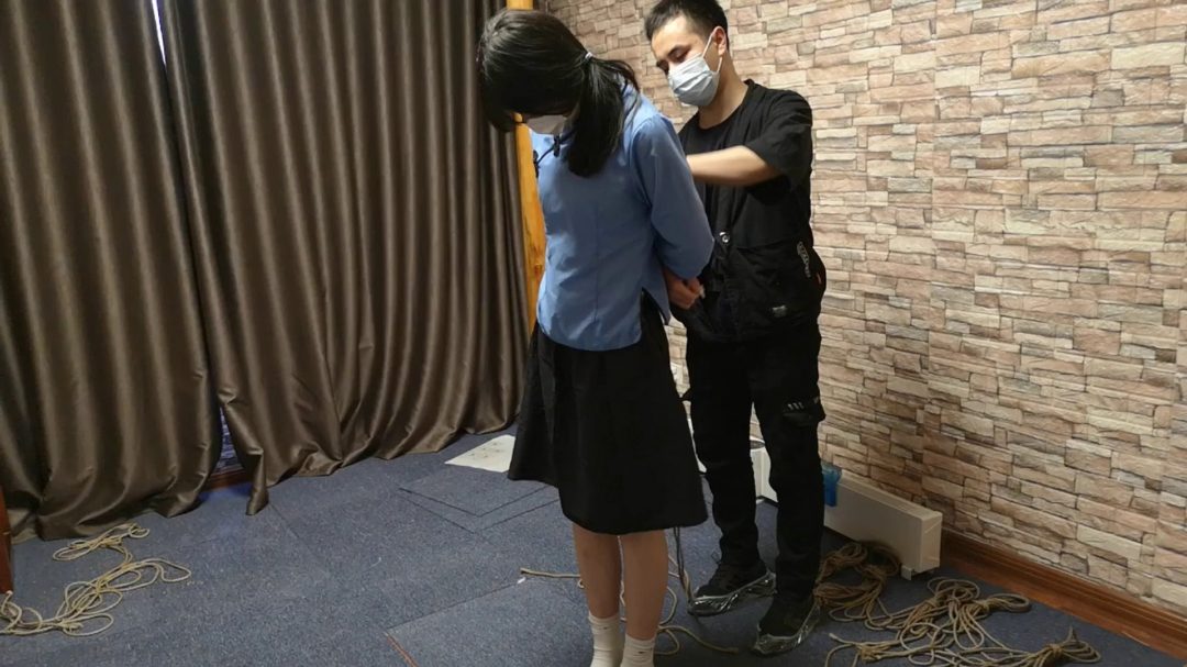 五四学生装 全身菱形吊缚 空中秋千-1