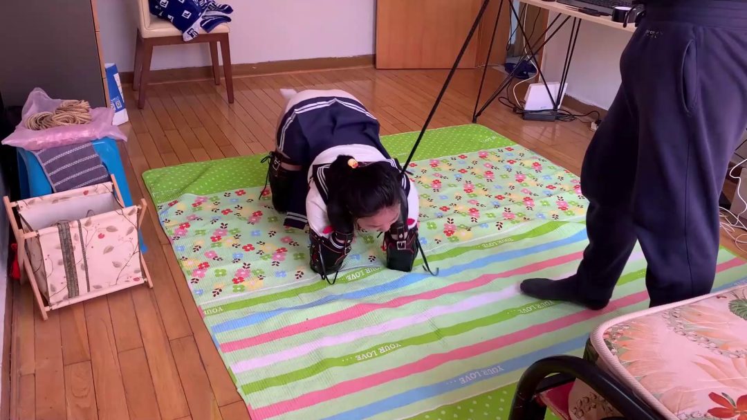 人形犬调教实录，牵引胯下爬行，椅下玩舌sptk踩踏-2