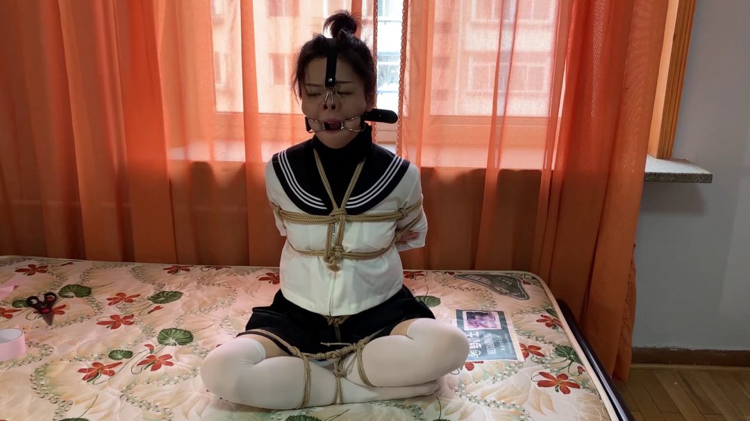 果妹 小舔犬 鼻钩口环 超紧桃缚放倒-5