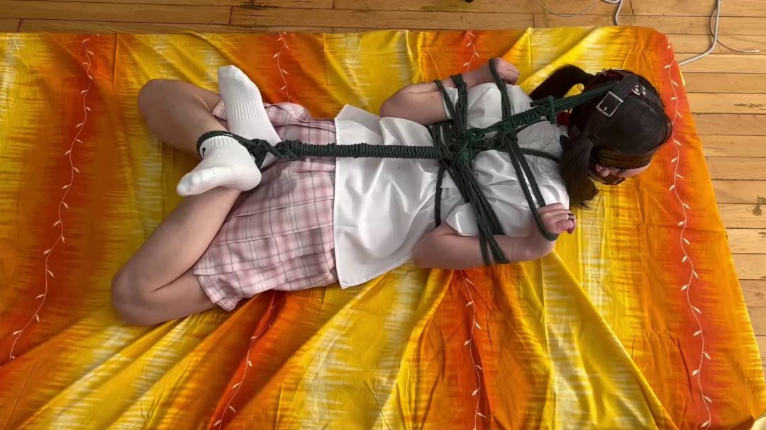 双马尾JK妹子尝试新姿势，驷马小鸡缚严厉驷马，马具口球堵嘴挣扎-8