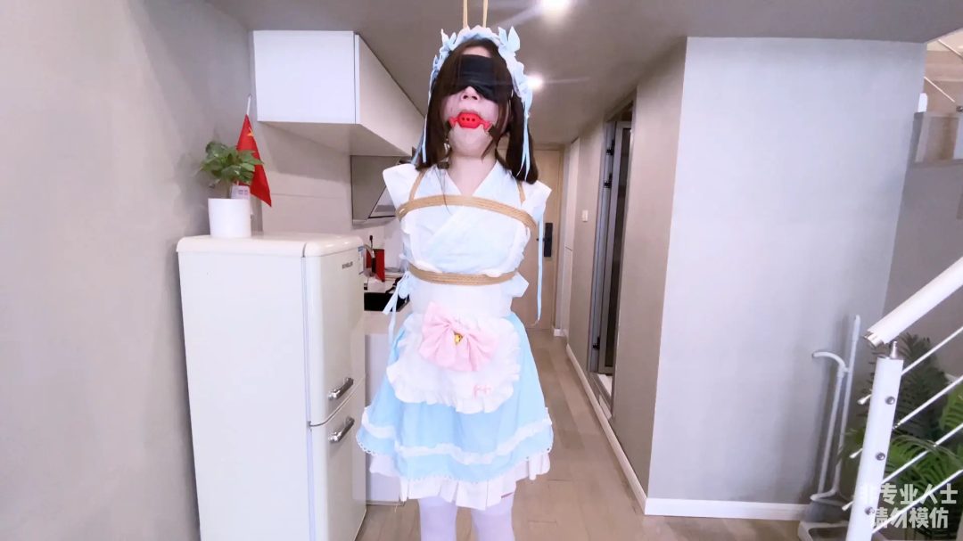 【嗷大喵】-《吃鱼的喵》-特别篇4K-lo娘小蛋糕被k9人形犬爬行,项圈链子,马具口球,直臂,挂勃踮脚吊缚,真空乳夹,放置,日式紧缚,胸缚口球, 折磨等等-4