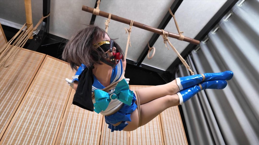 小0-cos美少女水星，M腿椅缚，单脚吊缚，直臂驷马-9