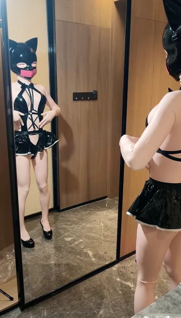 【乳胶】肉色乳胶猫猫玩袋子-3