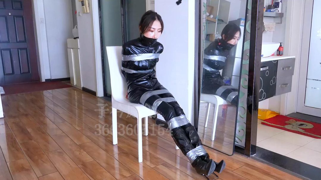 妍如 皮衣 胶带 口球 放置挣扎-3