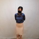 杨蕊 蓝衬衣职业装 五花紧缚