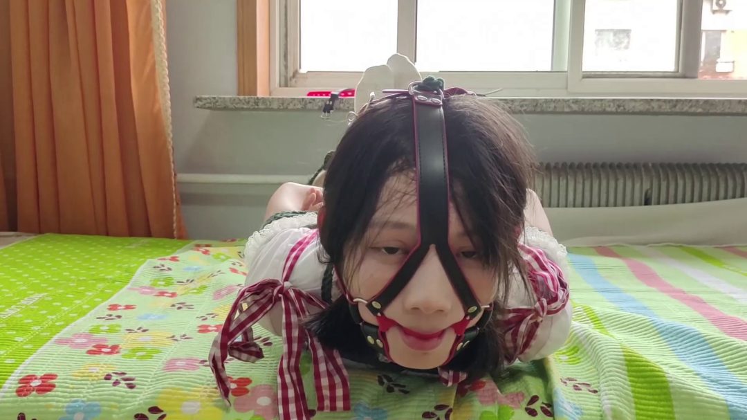 晴语 分腿驷马紧缚 马具口球堵嘴-5