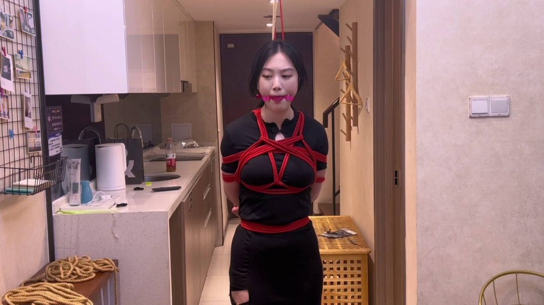 新模紧缚站立口球堵嘴-4