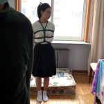 妹子体验捆绑，白棉袜日式驷马挣扎