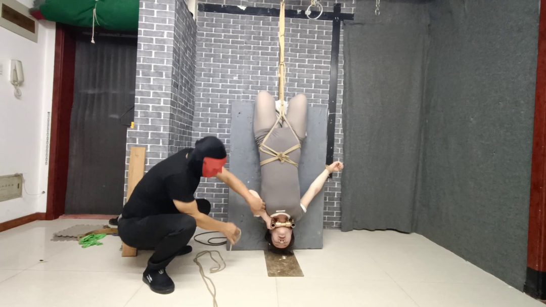 柔柔钢板铁链驷马，倒挂在木板上-6