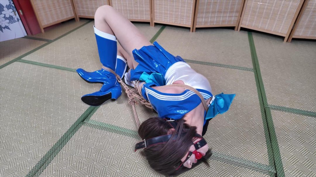 小0-cos美少女水星，M腿椅缚，单脚吊缚，直臂驷马-8