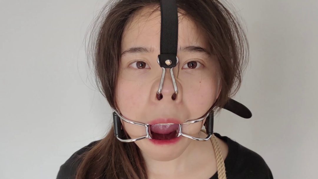 小夏小舔犬登场 口环鼻钩，麻花腿立式紧缚-3