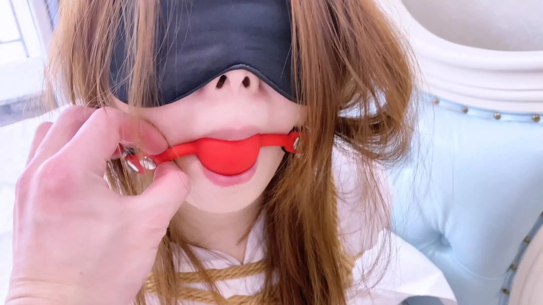 【嗷大喵】-《甜妹故事汇》-日式紧缚,胸缚,股绳,多节并腿捆,丝袜堵嘴,口球,胶布封嘴,-9