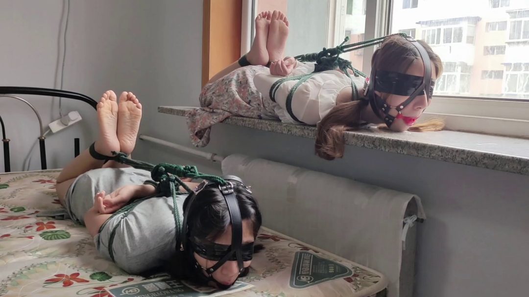 心叶和玉露的双人连头驷马放置tk游戏，马具口球牢牢堵嘴-5