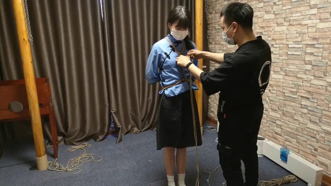 五四学生装 全身菱形吊缚 空中秋千-2