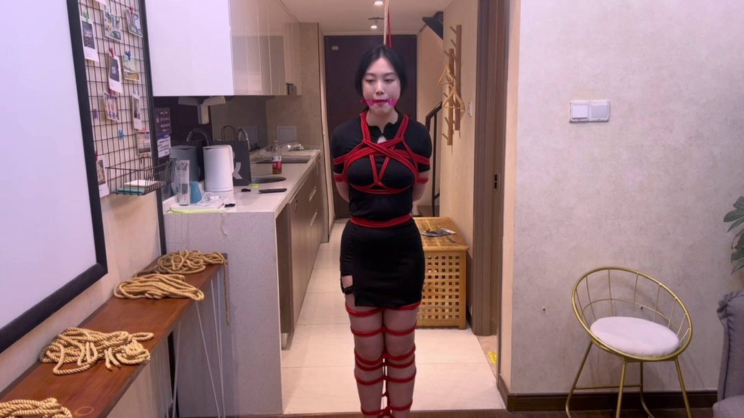 新模紧缚站立口球堵嘴-3