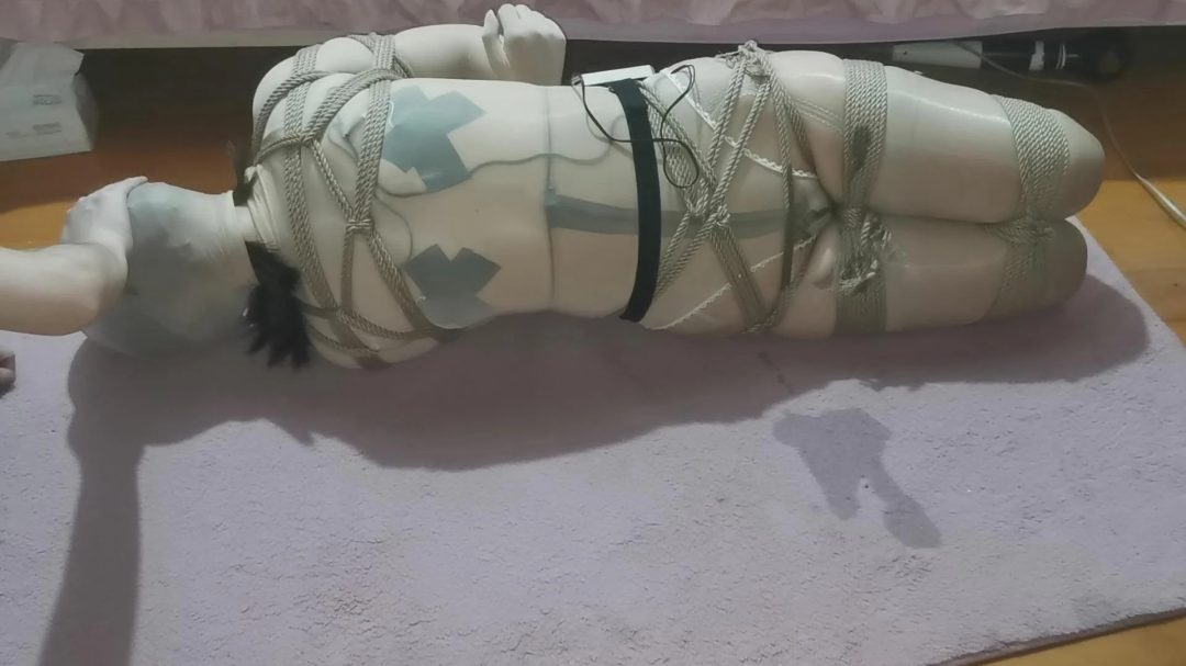 奴役人妻、双层肉丝驷马紧+缚塑料袋连续 昏厥抽搐、无意识失禁+绞刑、电击、内内套头-8