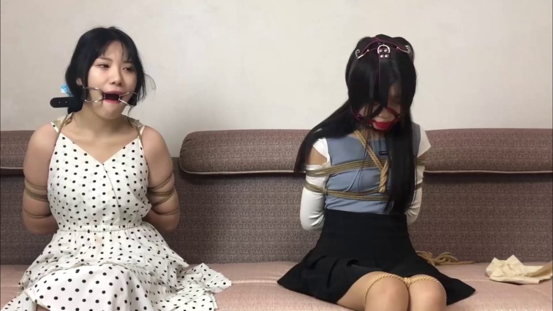 双妹捆绑放置 口球口枷堵嘴 口水滴落~海苗、敏丽-6