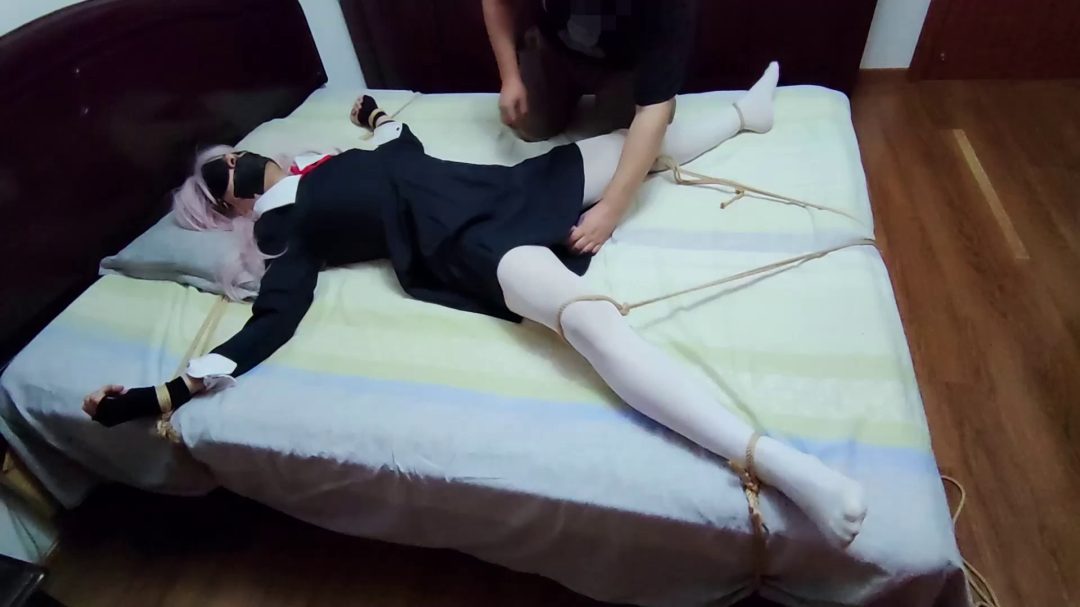 白丝JK连衣裙 COS 伪娘椅缚团缚床上固定TK-4