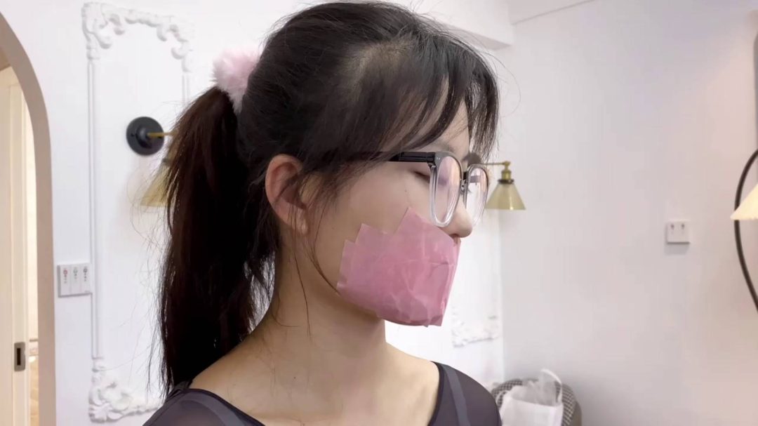 黑色全身丝袜，与粉色胶带~小雅-2