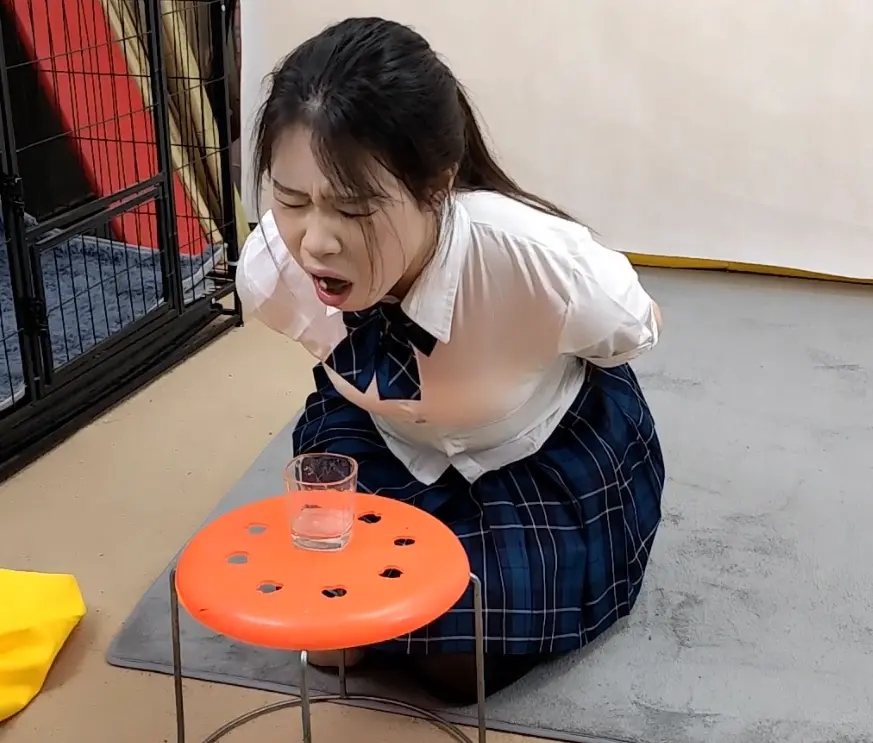 杨蕊 女犯的口水地狱惩罚 戴一种口球塞一片柠檬 口水如瀑布停不下来 舌头麻木没知觉-5