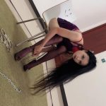 定拍之紫色绑带透明网纱制服直臂镣铐口塞与金属双环口咖