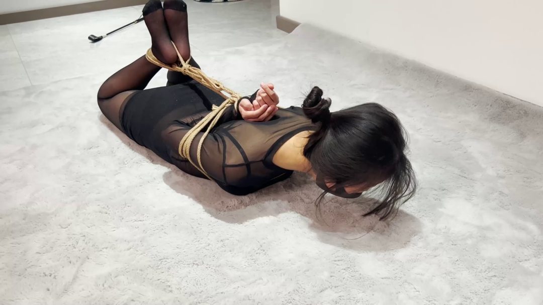 超紧后手观音捆绑，跪趴调教臣服，后手观音驷马泣不成声-6