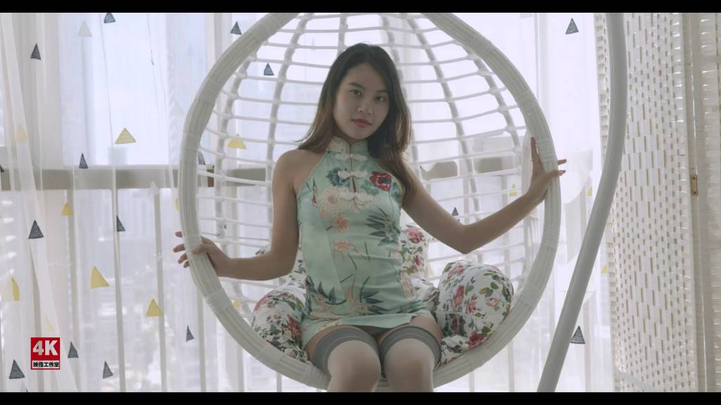 琪琪的夏日午后，摇篮，旗袍，长筒袜，高跟鞋，丝袜勒嘴，五花大绑-1