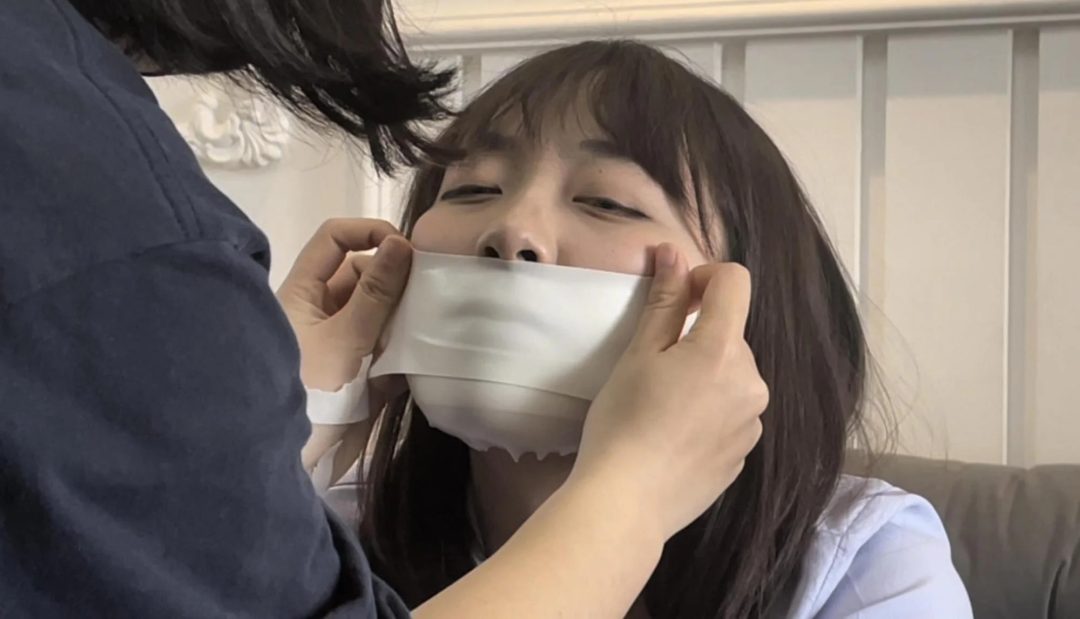 【小诺】灰色胶带的捆绑+黑色油丝挣扎-3