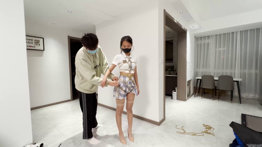 JK大腿丝袜，龟甲缚+股绳+欧式直臂-3