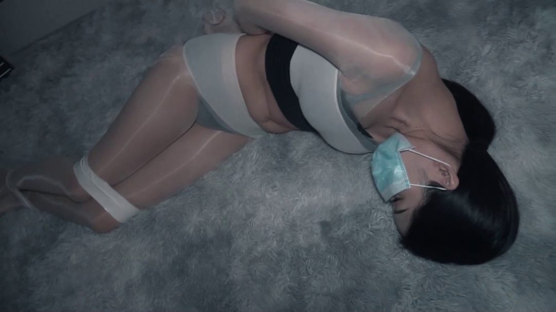 170长腿学姐油亮3条丝袜全包，丝袜套头！紧紧包裹！-3