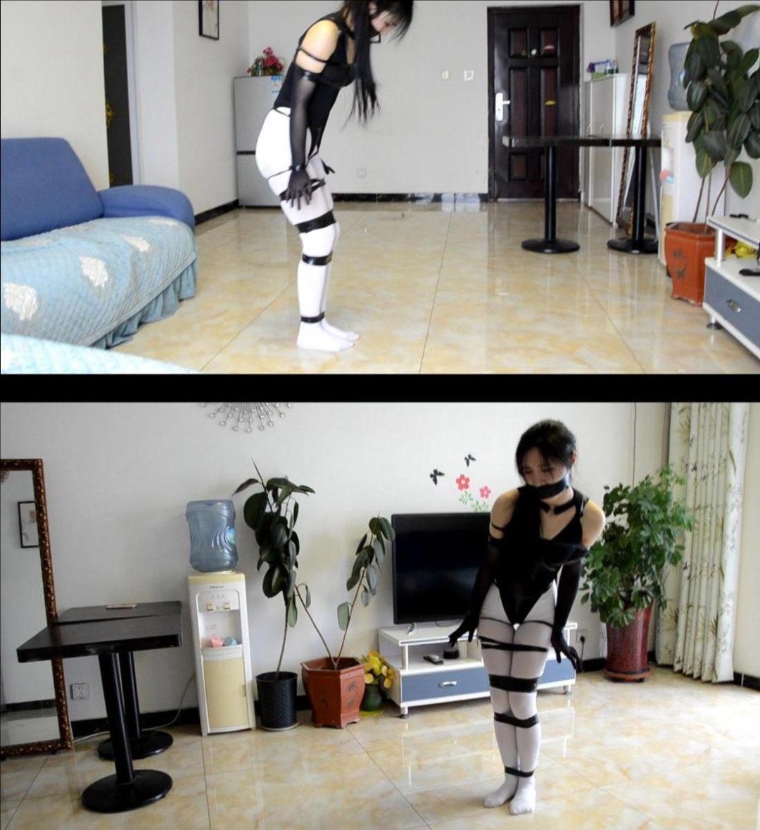 king定拍《丝袜美人趣味缚》黑丝长手套 性感情趣服 白丝裤袜 美女趣味捆绑完成各种挑战 究竟能不能逃出生天-1