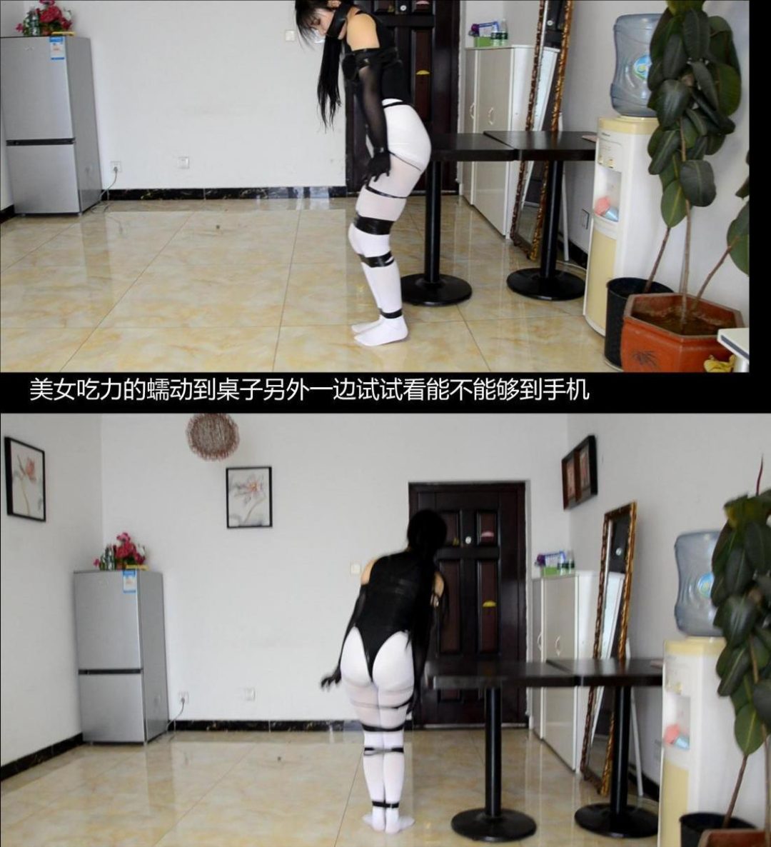 king定拍《丝袜美人趣味缚》黑丝长手套 性感情趣服 白丝裤袜 美女趣味捆绑完成各种挑战 究竟能不能逃出生天-3