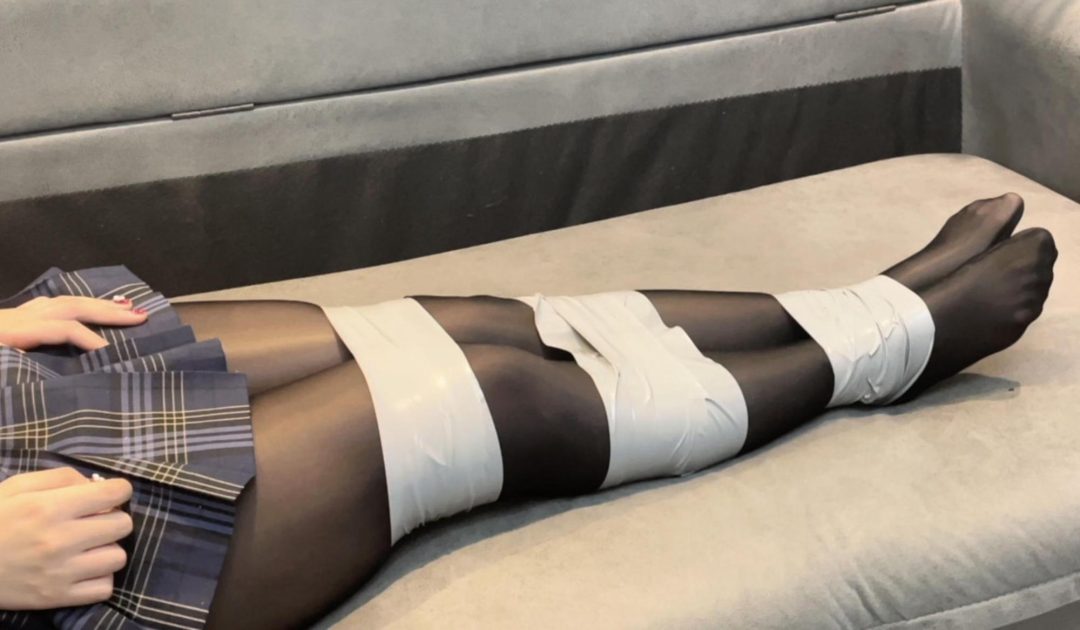 【小诺】 胶带半包，丝袜套头，胶带严实地包裹起来-7