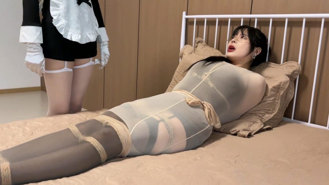 king高人气系列续集！云雀定拍《女仆与千金第二部——鸠占鹊巢01》饱和式剧情 丝袜公司女总裁 被自己的丝袜包裹成人茧 经典的伪装拘束 还有催眠元素 剧情更加有趣-9