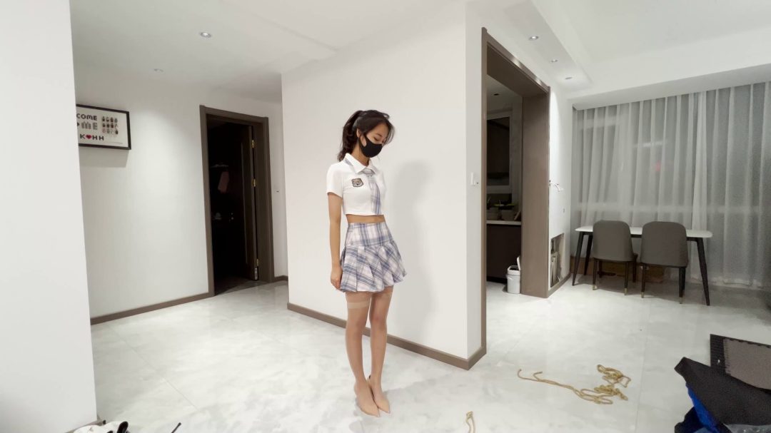 JK大腿丝袜，龟甲缚+股绳+欧式直臂-1