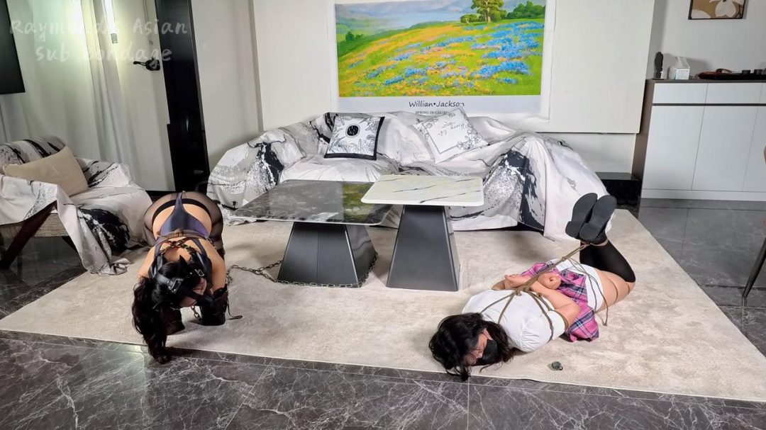 【Raymond】（陪读妈妈第二季）我的野蛮女友1:陈妈被定时锁拘束放置等待女儿放假归来，没想到女儿玲玲居然带个男朋友一起回来-3