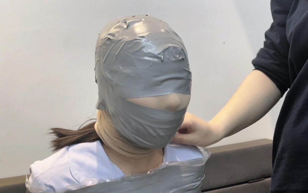 【小诺】 胶带半包，丝袜套头，胶带严实地包裹起来-5