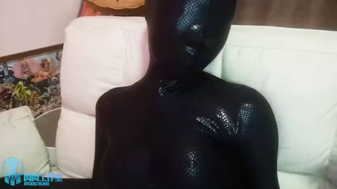 蛇皮 Zentai黑曼巴 全身拘束沙发-1