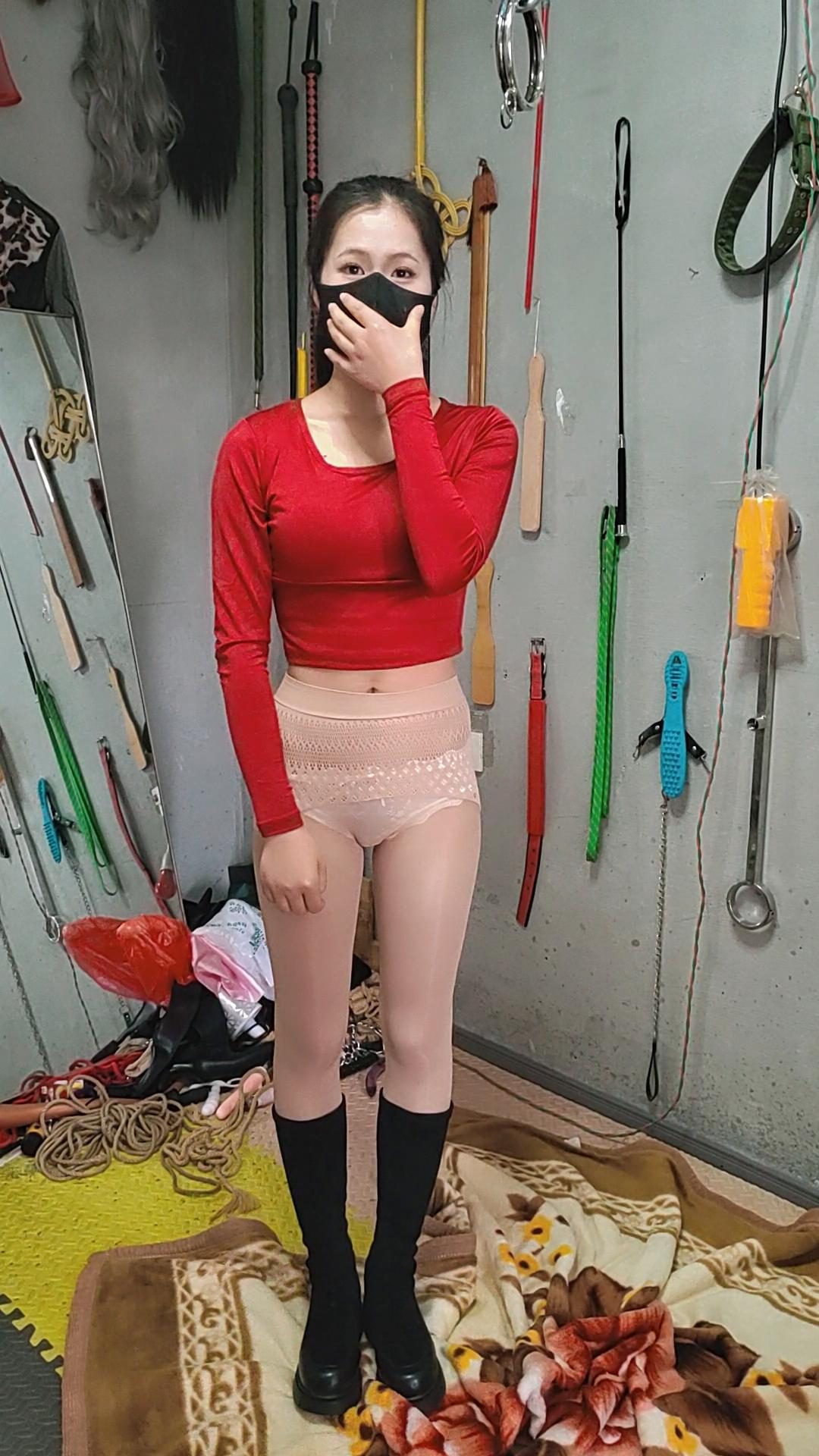 文慧长靴丝袜内内，紧缚吊起-4