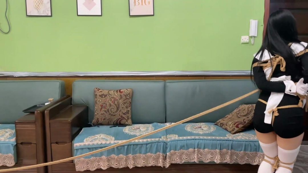 king定拍《女仆的调教日记02》黑长直眼镜妹 被强制调教成女仆被迫性感动作打扫卫生 向外卖求救 结果别人以为在玩SM游戏~急的女仆呜呜直叫~-6